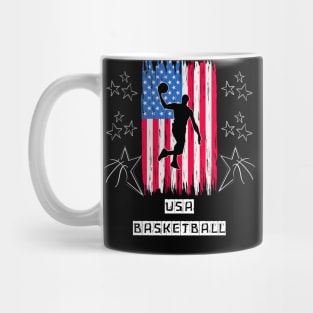 Retro Usa Basketball Art Mug